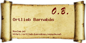 Ortlieb Barnabás névjegykártya